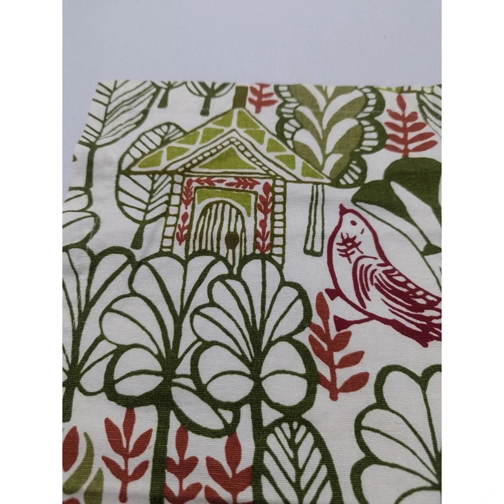 Pottery Barn Replacement Cloth‎ Napkin Red Green Birds Houses 20x20